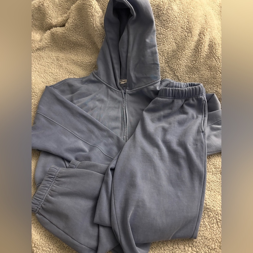Garage sky blue full zip sweat with jogger sweatpants